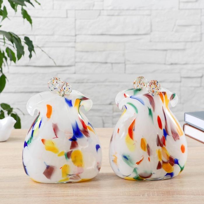 Ваза "Кошелёк" разноцветный, (в стеклокрошку) 16см