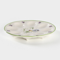 Подставка фарфоровая для яиц Доляна &laquo;Зелёный сад&raquo;, d=19,5 см