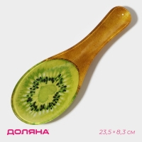 Подставка стеклянная под ложку Доляна &laquo;Романтичный киви&raquo;, 23,5&times;8,3&times;1,5 см