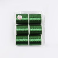 Набор металлизированных ниток, 91 &plusmn; 1 м, 6 шт, цвет зелёный