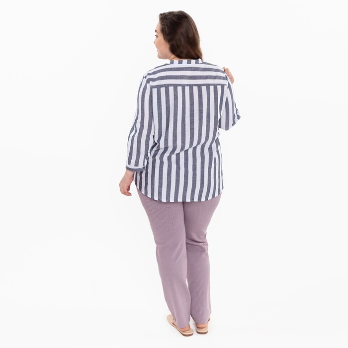 Рубашка женская, цвет серый/белый, размер 46