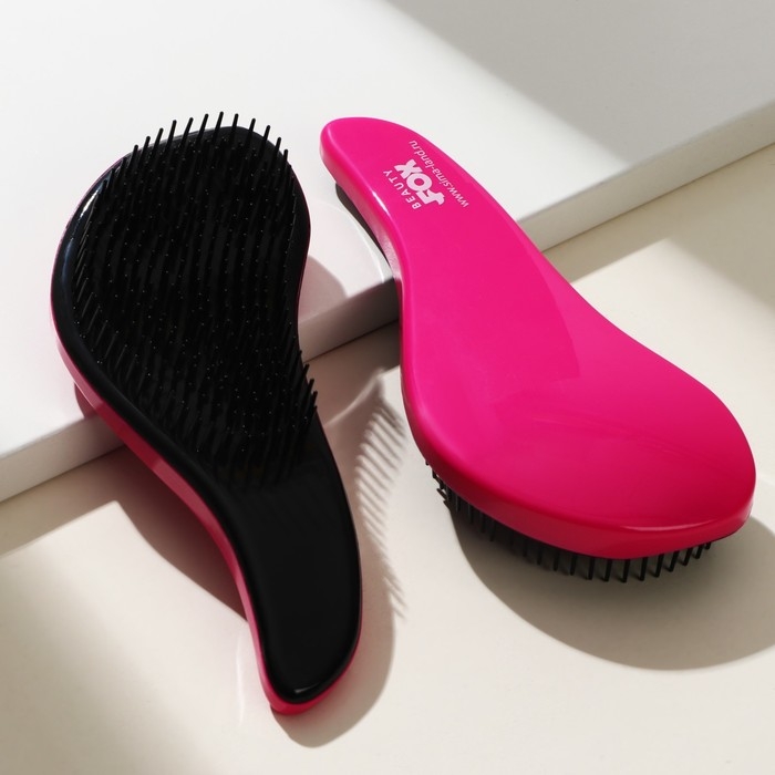 Массажная расчёска волна Beauty Fox, цвет ярко-розовый, BEAUTY FOX Массажная расчёска волна Beauty Fox, цвет ярко-розовый, BEAUTY FOX