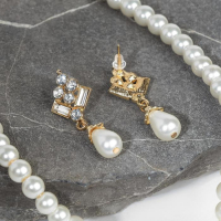 Набор 2 предмета: серьги, колье &laquo;Антуанетта&raquo; гранж, цвет белый в золоте, 40 см