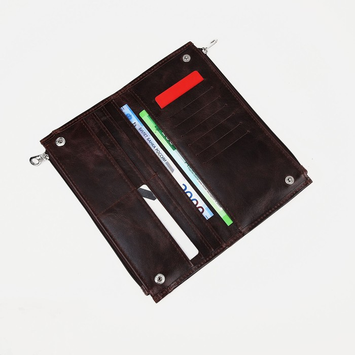 Кошелёк женский на молнии, цвет коричневый