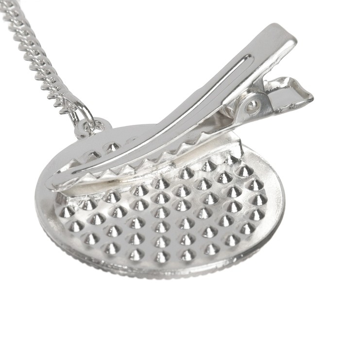 Соска - пустышка силиконовая ортодонтическая &laquo;LITTLE PRINCESS&raquo;, от 6 мес., с колпачком + держатель - цепочка, цвет розовый/серебло, стразы