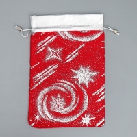 Мешочек подарочный плюш &laquo;Новый год пришел&raquo;, тиснение, 20 х 30 см +/- 1.5 см, Новый год
