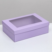 Коробка подарочная складная, упаковка, &laquo;Лавандовая&raquo;, с окном 30 х 20 х 9 см