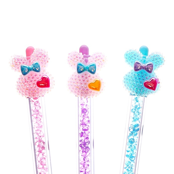 Ручка шариковая-прикол, поворотная, Зайчик блеск МИКС Ручка шариковая-прикол, поворотная, Зайчик блеск МИКС