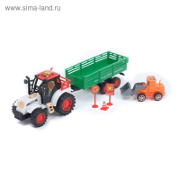 Трактор инерционный &laquo;Фермер&raquo;, с прицепом, цвета МИКС