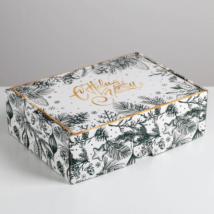 Коробка подарочная новогодняя складная &laquo;Тепла и уюта&raquo;, 30,7 х 22 х 9,5 см, Новый год