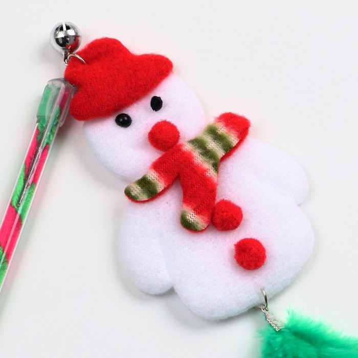 Новый год. Дразнилка для кошек с бубенчиком Новый год. Дразнилка для кошек с бубенчиком "Новогодний снеговик", 30 см