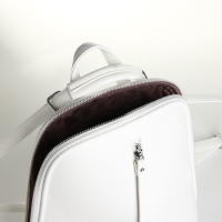 Рюкзак городской из искусственной кожи на молнии, цвет белый Рюкзак городской из искусственной кожи на молнии, цвет белый