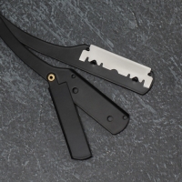 Опасная бритва, шаветт, без лезвия, 13,3 &times; 21 &times; 2,8 см, стальная, цвет чёрный