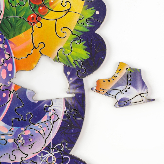 Пазлы фигурные деревянные «Волшебная змея» с голографией, 137 элементов, символ года 2025 Пазлы фигурные деревянные «Волшебная змея» с голографией, 137 элементов, символ года 2025