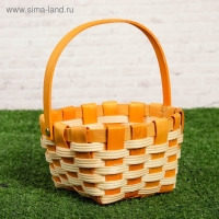 Корзина плетеная, оранжевая,16,5&times;9,5&times;20 см, шпон