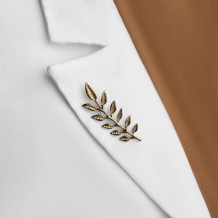 Набор значков (2 шт.) для воротника «Веточки», цвет золото Набор значков (2 шт.) для воротника «Веточки», цвет золото