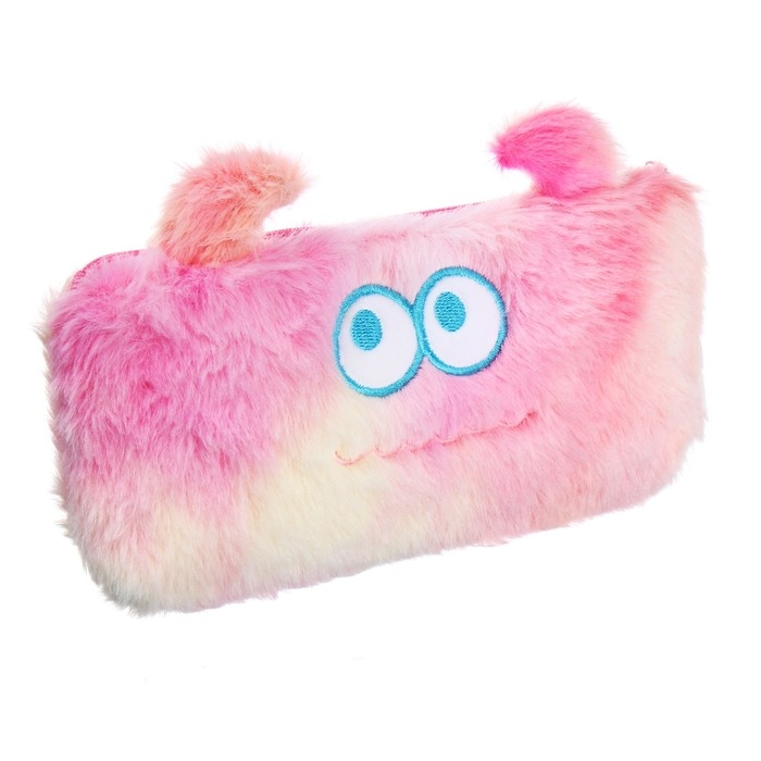 Пенал школьный меховой на молнии Calligrata "Монстрики", микс