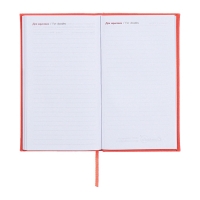 Еженедельник датированный 2025 года, 85х145 мм, 64 листа ESCALADA, твердая обложка из искусственной кожи, блинтовое тиснение, блок 70 г/м&sup2;, коралловый