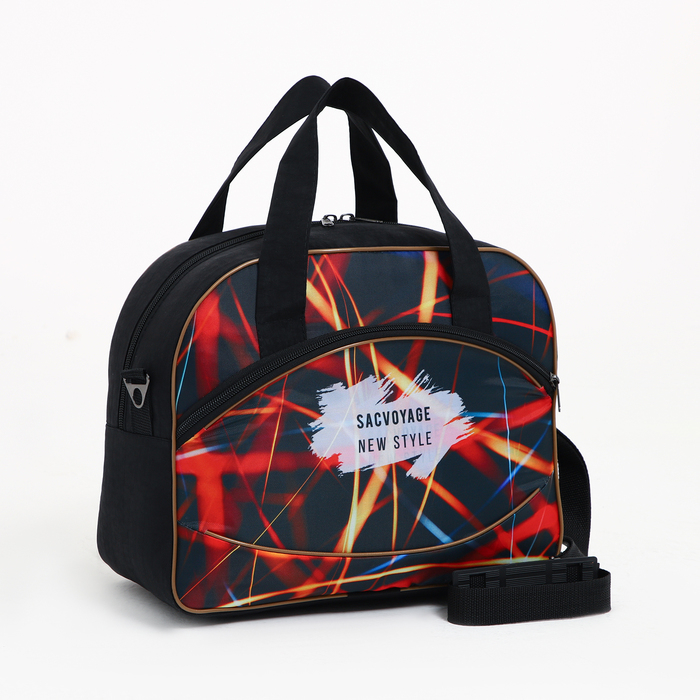 Чемодан малый 37 л (S) с сумкой, отдел на молнии, с расширением, цвет чёрный