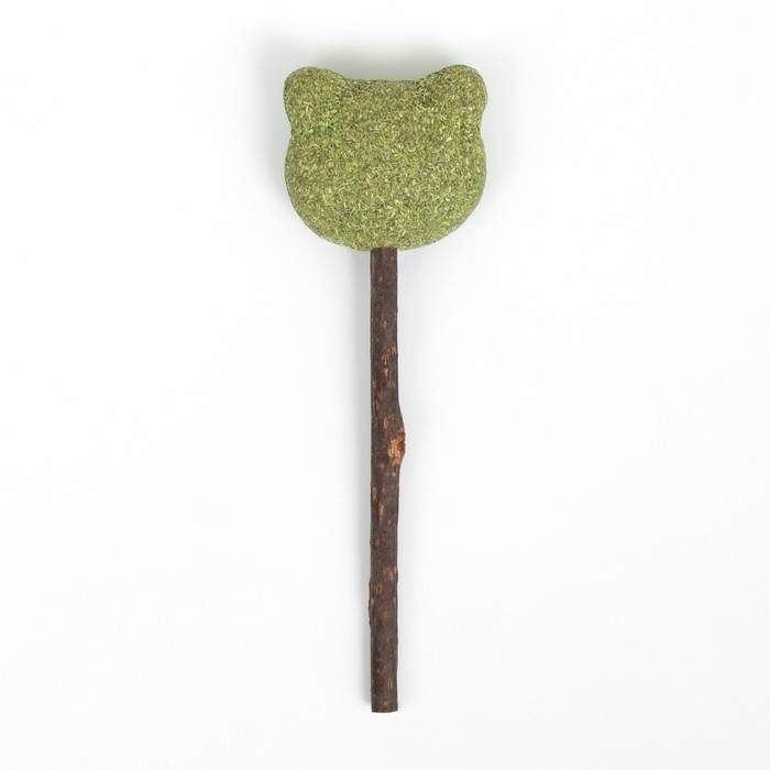 Игрушка для кошек из кошачьей мяты "Киса" на палочке из мататаби, 13 см