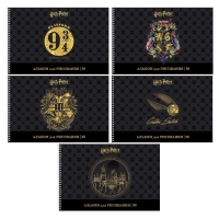 Альбом для рисования А4, 30 листов, на гребне, "Гарри Поттер", обложка мелованный картон, матовая ламинация, 3D фольга, перфорация на отрыв, блок 100 г/м&sup2;, МИКС