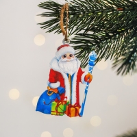 Ёлочная игрушка новогодняя «Дед мороз», на Новый год, хдф, 6,4 х 9 Ёлочная игрушка новогодняя «Дед мороз», на Новый год, хдф, 6,4 х 9