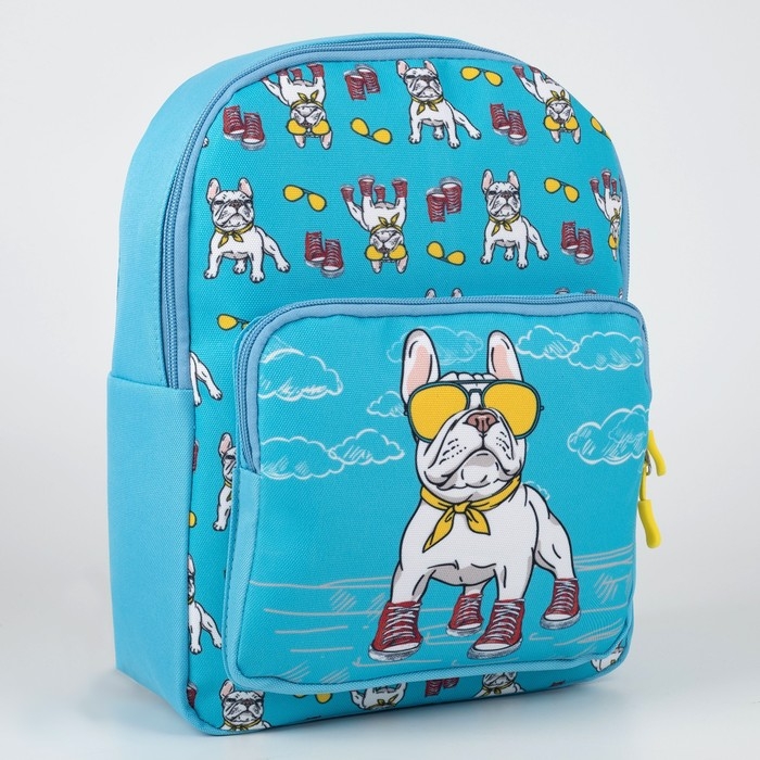 Рюкзак детский для девочки с карманом &laquo;Пёс в кедах&raquo;, 30 х 22 х 10 см