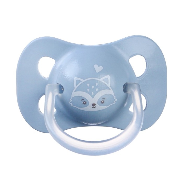 Соска - пустышка латексная классическая &laquo;Енотик&raquo;, от 0 мес., цвет голубой