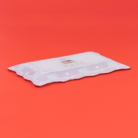 Блюдо стеклянное прямоугольное Доляна &laquo;Новогодняя ель&raquo;, 25&times;15 см, цвет красный