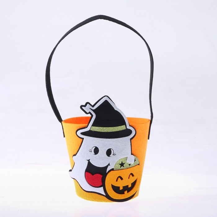 Корзинка декоративная « Призрак и тыква», 12,5 × 12,5 × 25 см Корзинка декоративная « Призрак и тыква», 12,5 × 12,5 × 25 см