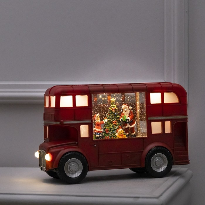 Светодиодная фигура &laquo;Автобус&raquo; 30 &times; 19 &times; 11 см, пластик, батарейки ААх3 (не в комплекте), USB, свечение тёплое белое