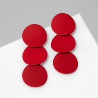 Серьги металл &laquo;Азелия&raquo; круги, трио, цвет красный