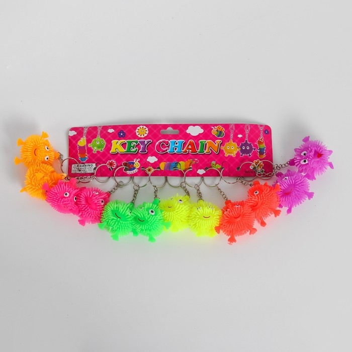 Ёжка &laquo;Зверёк&raquo;, световой, на брелоке, цвета МИКС