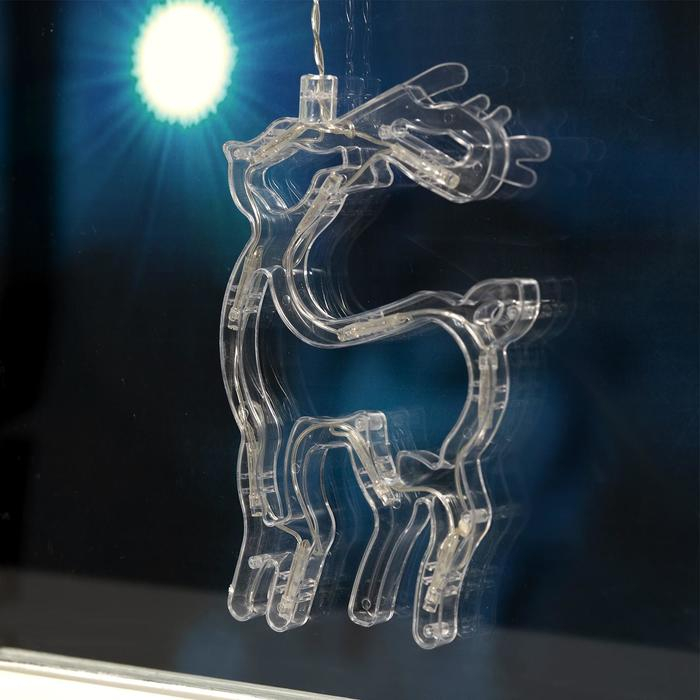 Гирлянда &laquo;Бахрома&raquo; 2.4 &times; 0.9 м с насадками &laquo;Олень&raquo;, IP20, прозрачная нить, 138 LED, свечение тёплое белое, 8 режимов, 220 В
