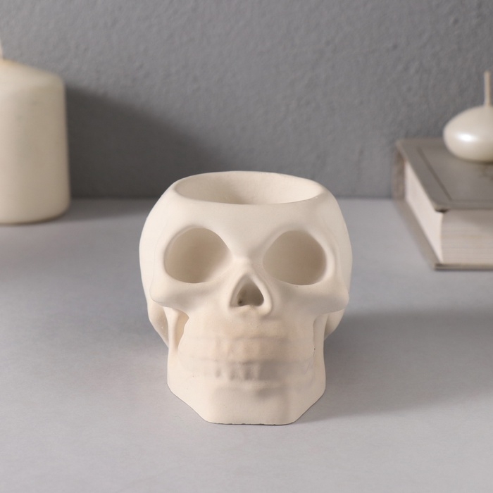 Подсвечник "Череп " 7*10см белый