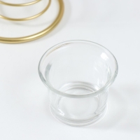 Подсвечник металл на 1 свечу "Кленовые листья в круге" d=4,5 см золото 16х9,5х21 см