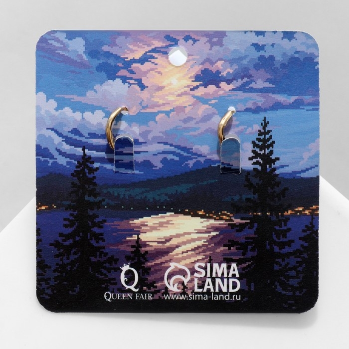 Серьги эмаль &laquo;Искусство&raquo; полумесяц, цвет чёрный в золоте