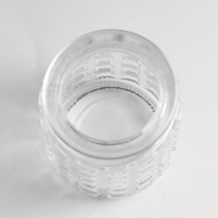 Банка для свечей стекло с крышкой фигурной Банка для свечей стекло с крышкой фигурной "Квадратики" прозрачная 250 мл 7,5х7,5х12,5 см