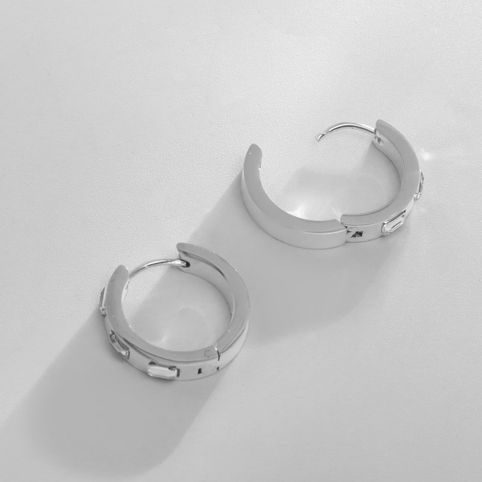 Серьги-кольца XUPING сияние, цвет серебро, d=2 см