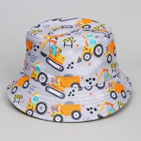 Панама детская для мальчика &laquo;Трактор&raquo;, цвет серый, р-р 52-54