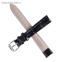 Ремешок для часов "Bugert" 12 мм, натуральная кожа, l=20 см, черный, фактура крокодил Ремешок для часов "Bugert" 12 мм, натуральная кожа, l=20 см, черный, фактура крокодил