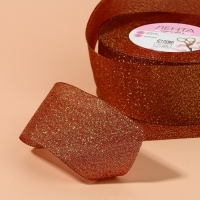 Лента парчовая, 40 мм, 23 &plusmn; 1 м, цвет бордовый №034