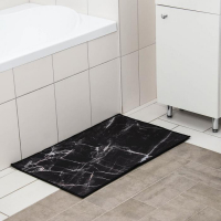 Коврик для дома Доляна &laquo;Мрамор&raquo;, 50&times;80 см, цвет чёрный
