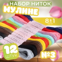 Набор ниток мулине №3, 8 ± 1 м, 12 шт Набор ниток мулине №3, 8 ± 1 м, 12 шт