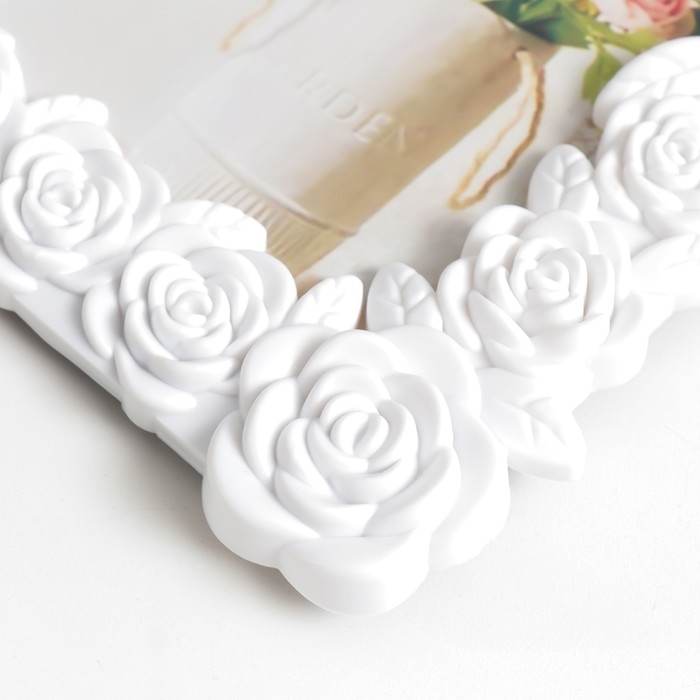 Фоторамка пластик 10х15 см Фоторамка пластик 10х15 см "Розарий" белая 22х17 см