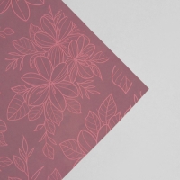 Плёнка для цветов упаковочная глянцевая прозрачная &laquo;Цветы&raquo;, розовая, 0.6 x 10 м