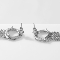 Серьги висячие &laquo;Круг&raquo; с цепочками, цвет серебро