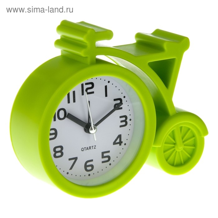Часы - будильник настольные "Велосипед", дискретный ход, циферблат d-7 см, 11 х 13 см, АА