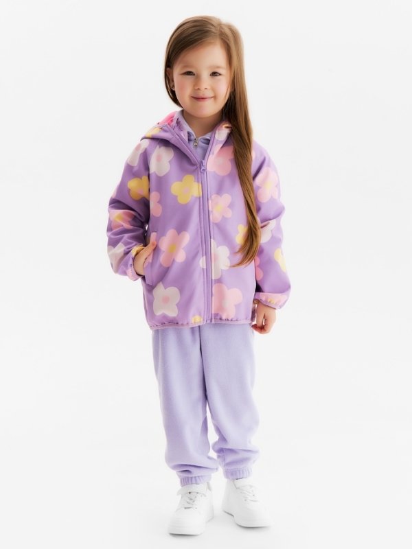 Ветровка на флисе для девочек KAFTAN  Цветочек, рост 110