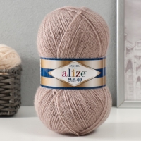 Пряжа для вязания спицами, крючком ALIZE, Angora real 40, 60% акрил, 40% шерсть, 430 м/100 г, (541 норка)